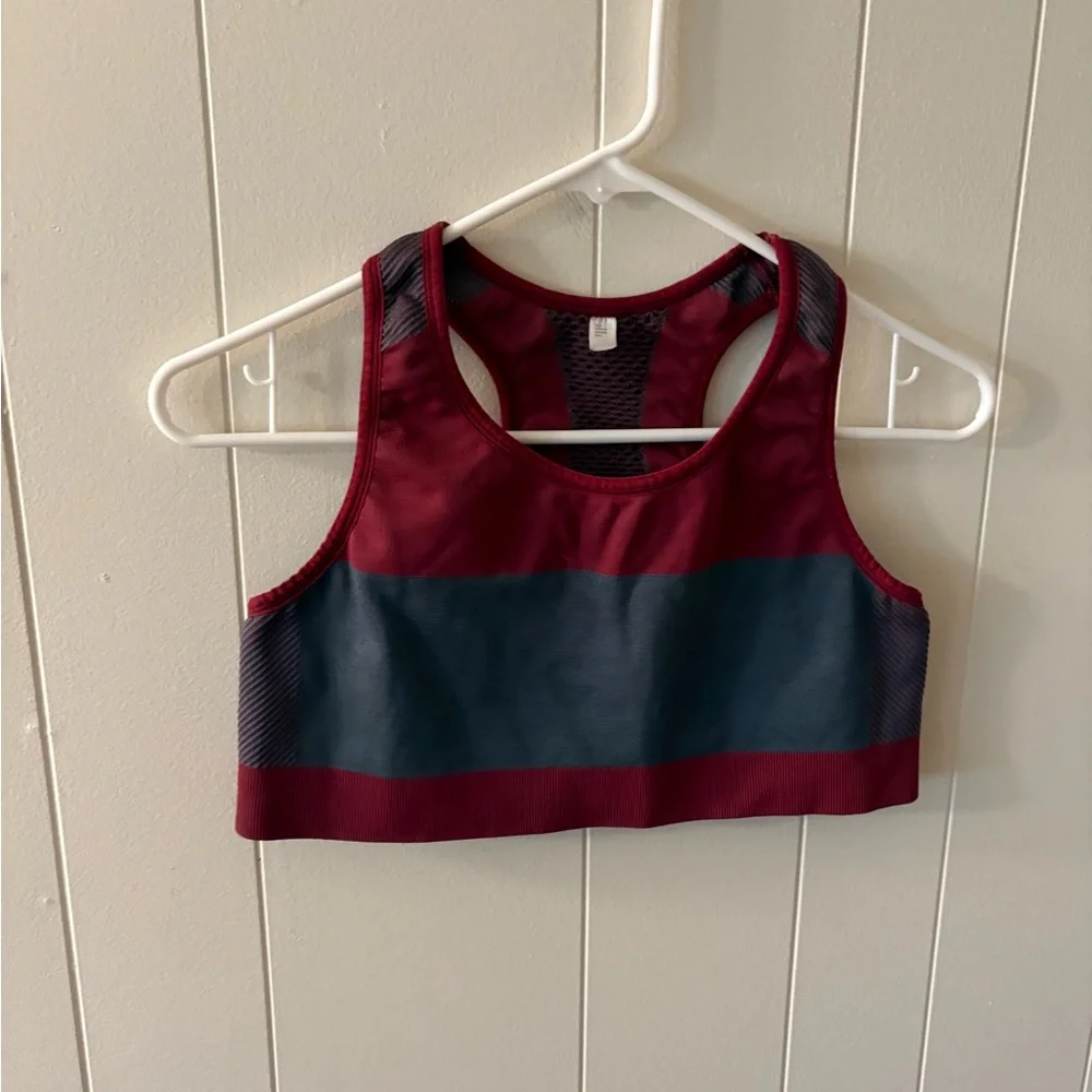 Target Women's Sports Bra - Burgundy and Dark Gray Measures medium - Picture 2 of 6